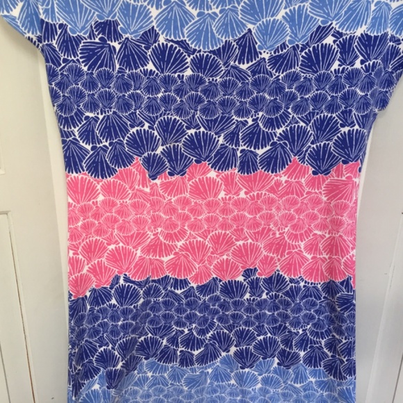 Talbots Blue and Pink Seashell Print Cotton Mini Dress - Picture 16 of 16